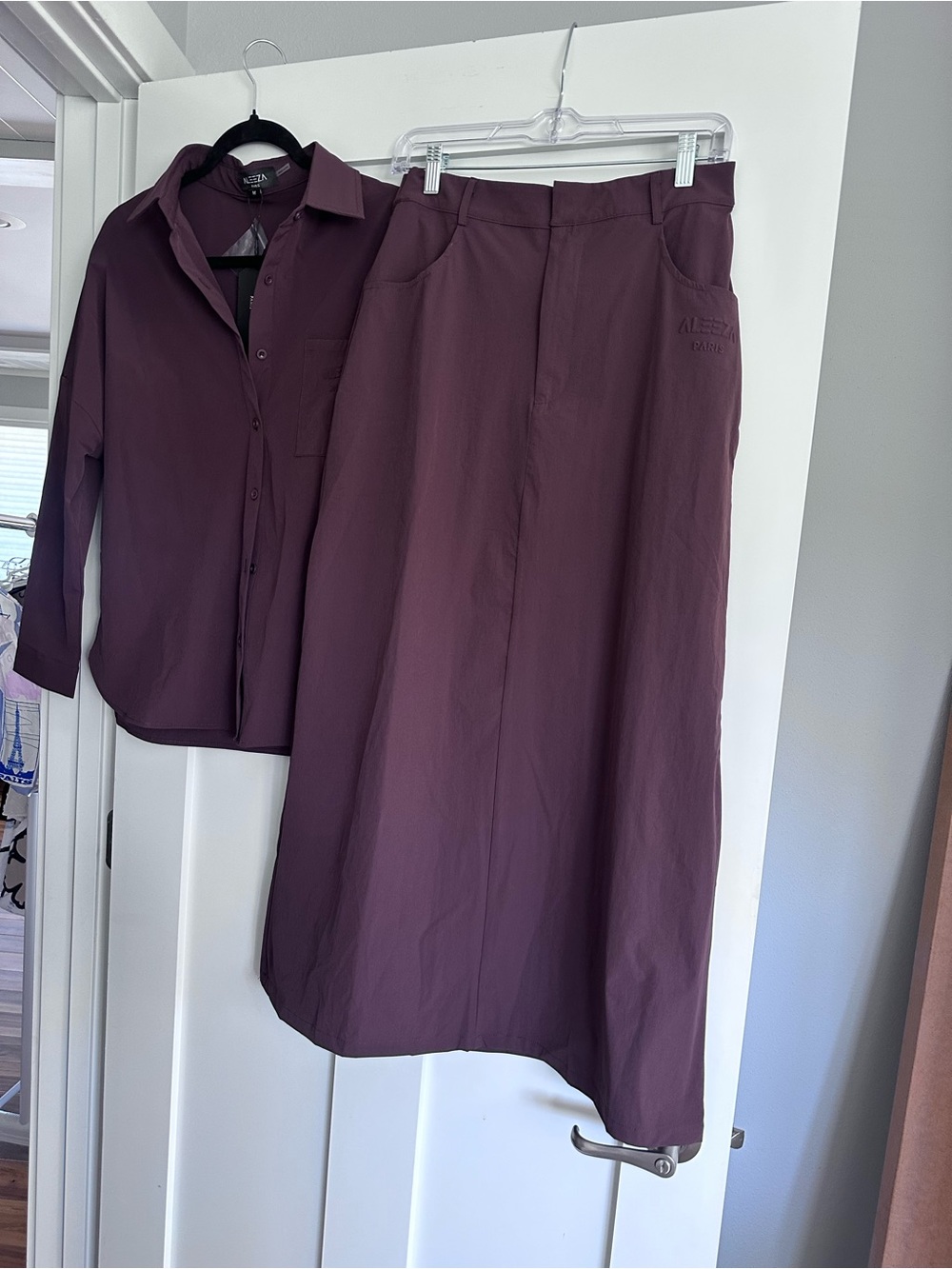 Aleeza Paris chocolate brown urban Skirt and matching top